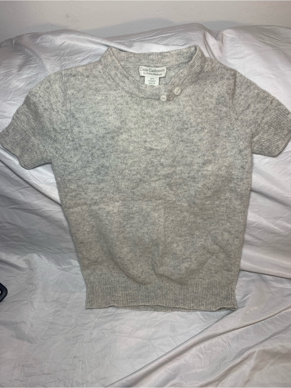 Oats Cashmere XS grey cashmere top